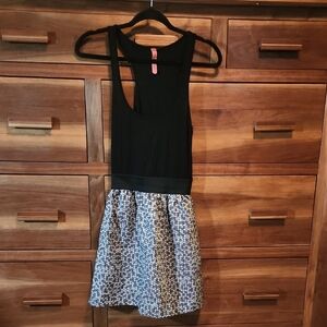 Eight Sixty Black and White Racerback Sequined Skirt Mini Dress XS